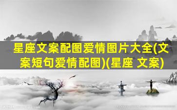 星座文案配图爱情图片大全(文案短句爱情配图)(星座 文案)